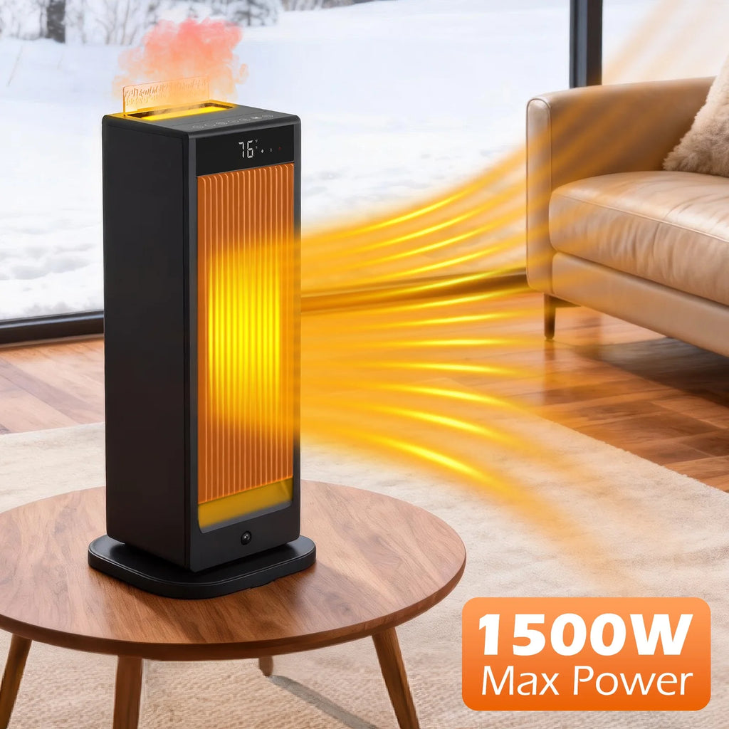HomoriHome™ Electric Space Heater – Fast Heat Output & 3D Fireplace Glow