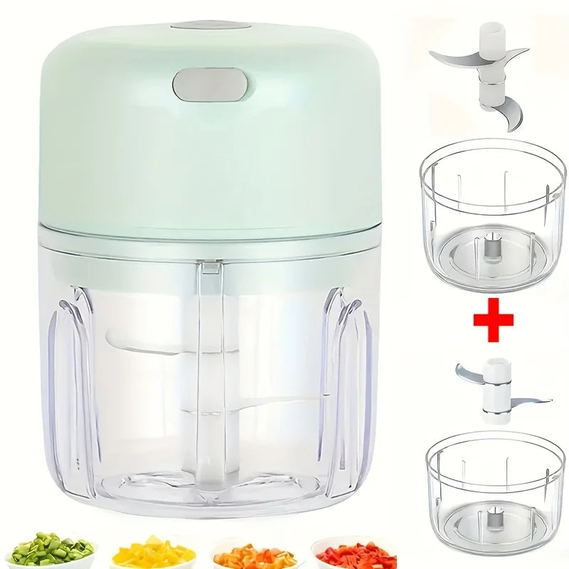 HomoriHome™ Mini Electric Food Chopper – Quick One-Tap Cutting & USB-Rechargeable Power