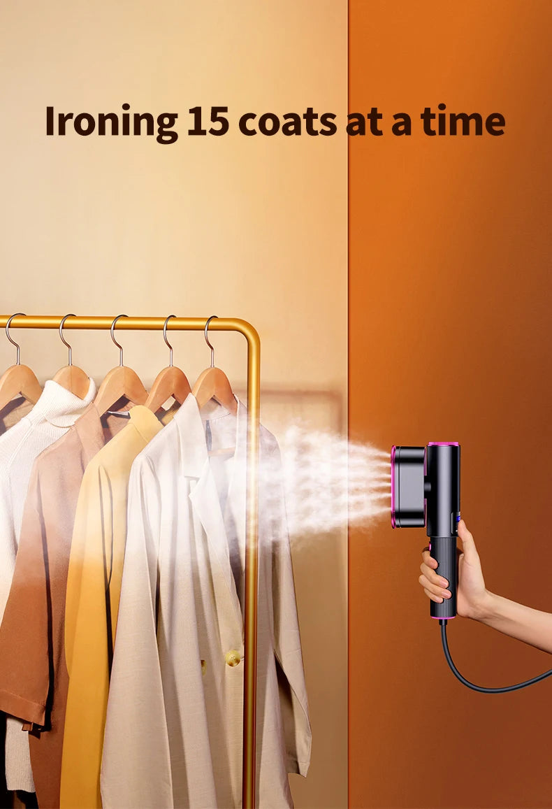 HomoriHome™ Handheld Steam Iron – Dual Wet/Dry Ironing & Lightweight Design