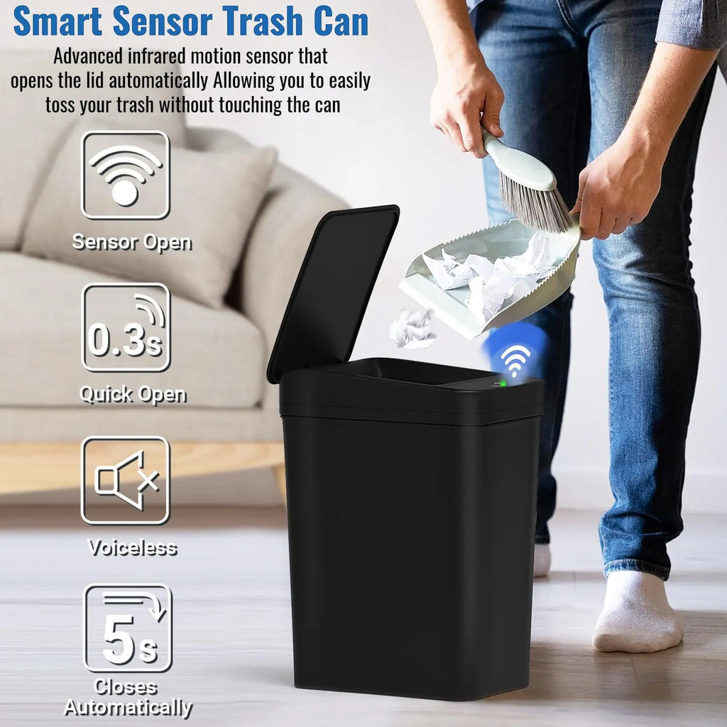 HomoriHome™ Smart Motion-Sensor Trash Can – Touchless Lid & Waterproof Design