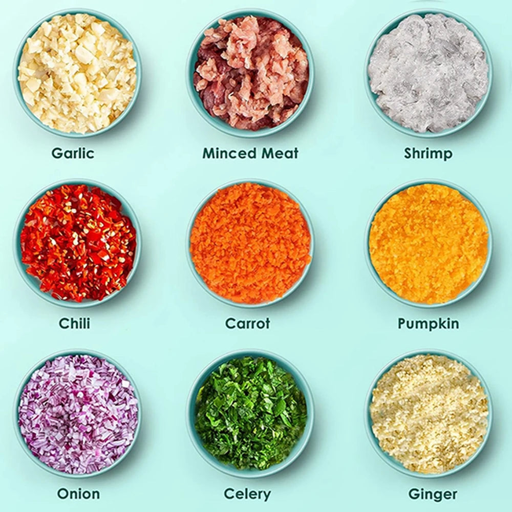 HomoriHome™ Mini Electric Food Chopper – Quick One-Tap Cutting & USB-Rechargeable Power