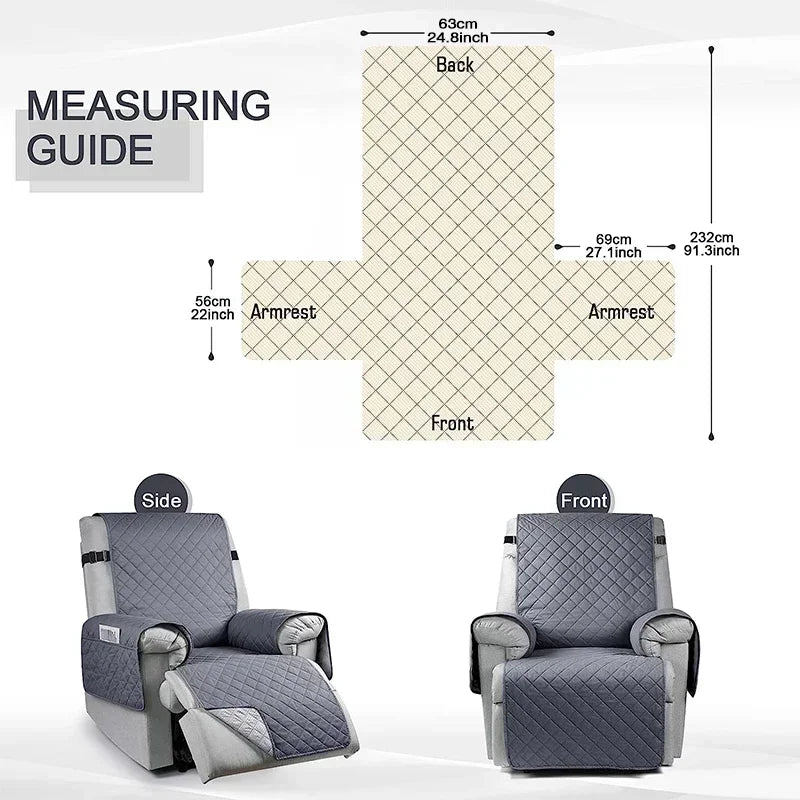 HomoriHome™ Recliner Chair Protector – Water-Repellent Fabric & Secure Non-Slip Fit