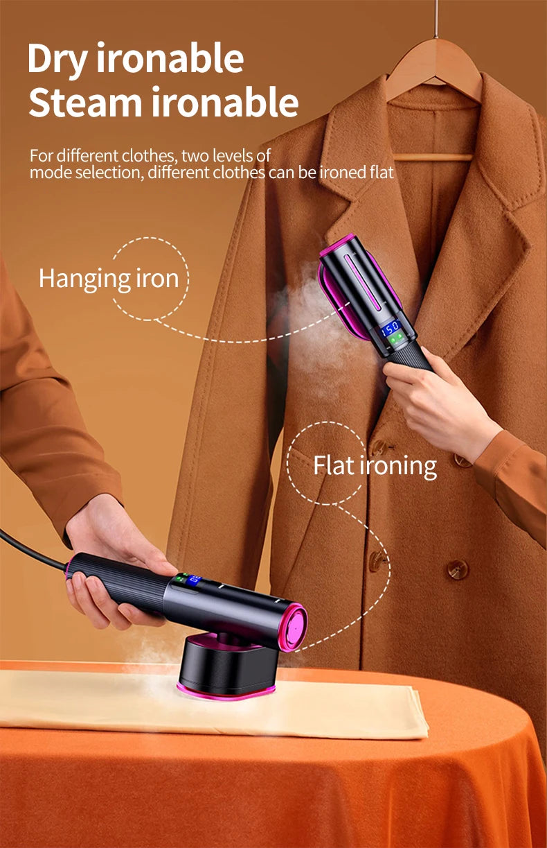 HomoriHome™ Handheld Steam Iron – Dual Wet/Dry Ironing & Lightweight Design