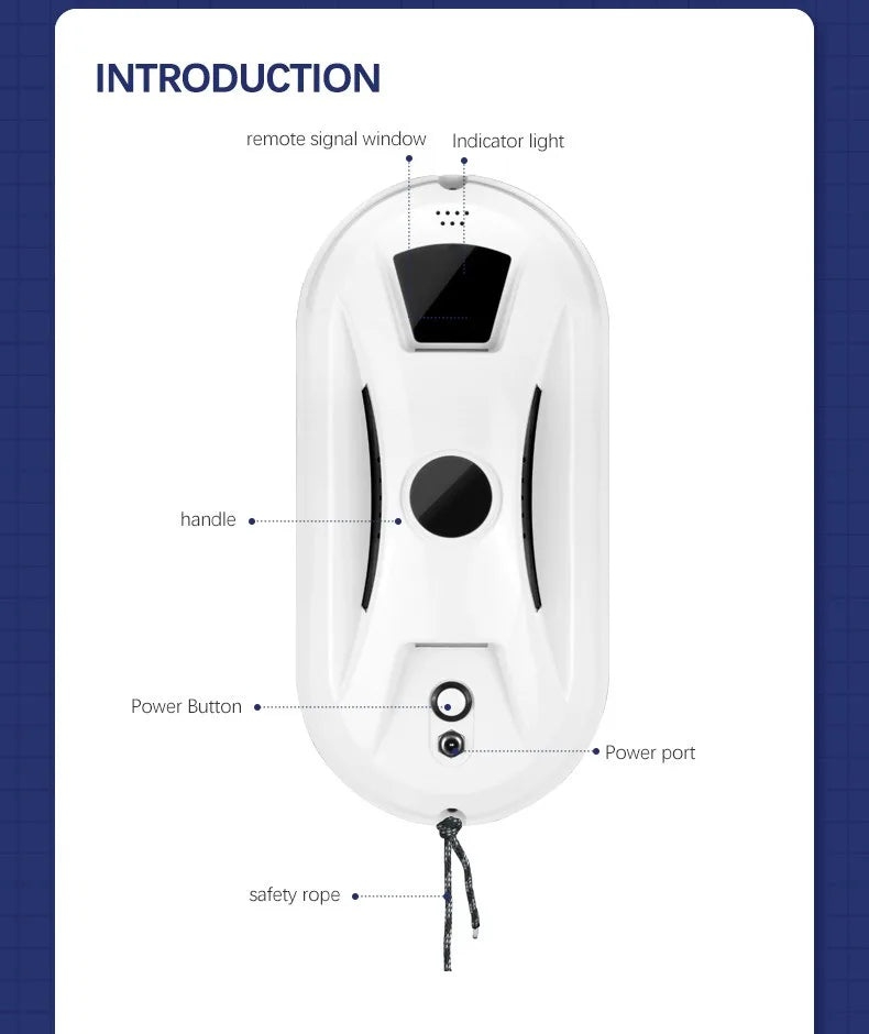 HomoriHome™ Window Cleaning Robot – Automatic Glass Cleaning & Remote-Control Operation