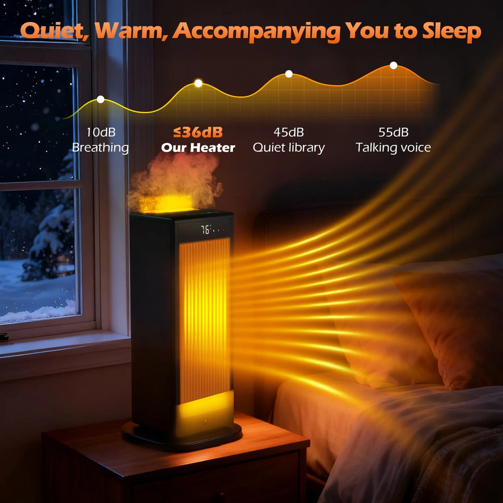HomoriHome™ Electric Space Heater – Fast Heat Output & 3D Fireplace Glow