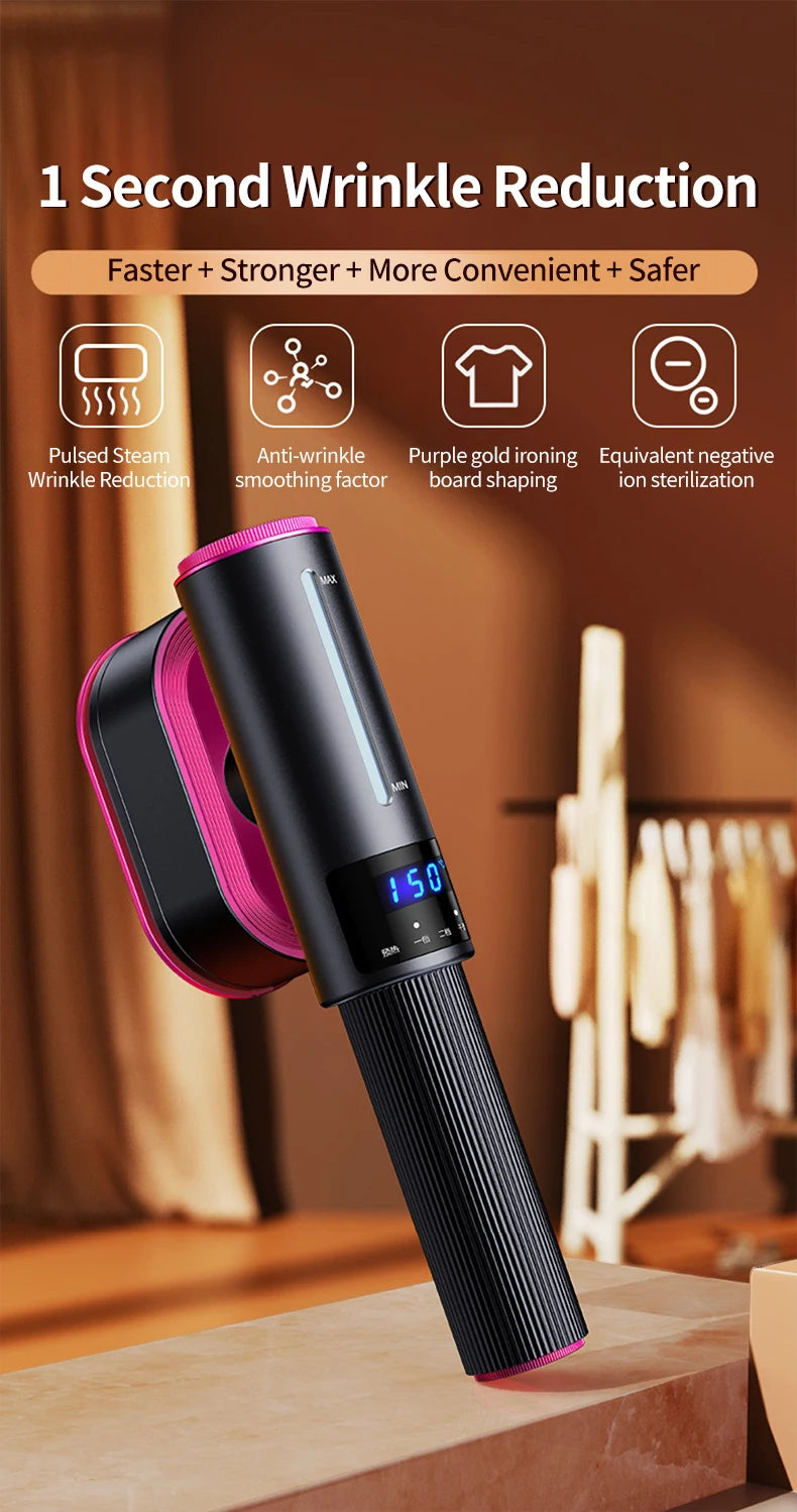 HomoriHome™ Handheld Steam Iron – Dual Wet/Dry Ironing & Lightweight Design