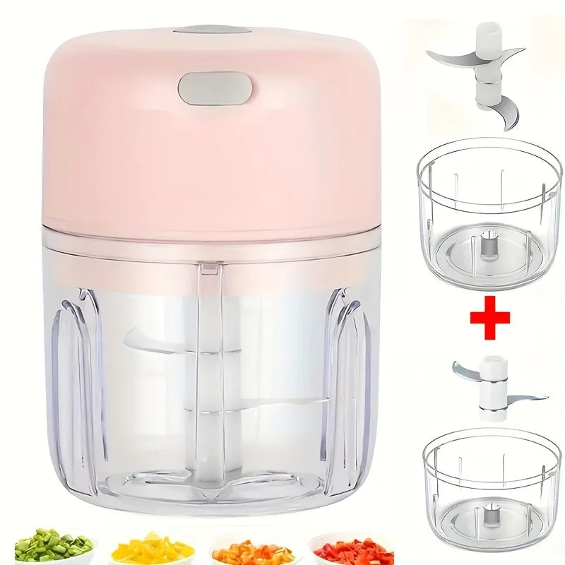 HomoriHome™ Mini Electric Food Chopper – Quick One-Tap Cutting & USB-Rechargeable Power