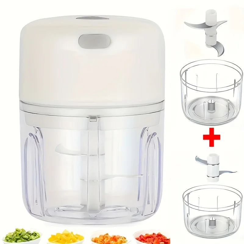 HomoriHome™ Mini Electric Food Chopper – Quick One-Tap Cutting & USB-Rechargeable Power