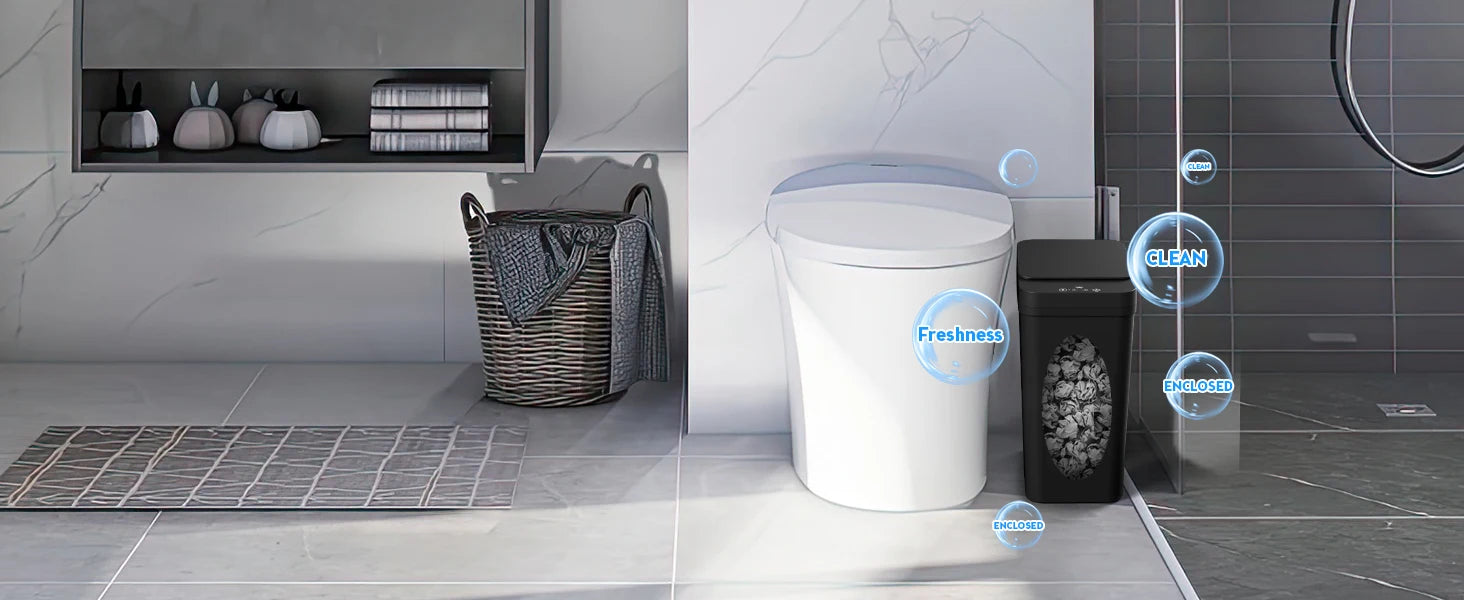 HomoriHome™ Smart Motion-Sensor Trash Can – Touchless Lid & Waterproof Design