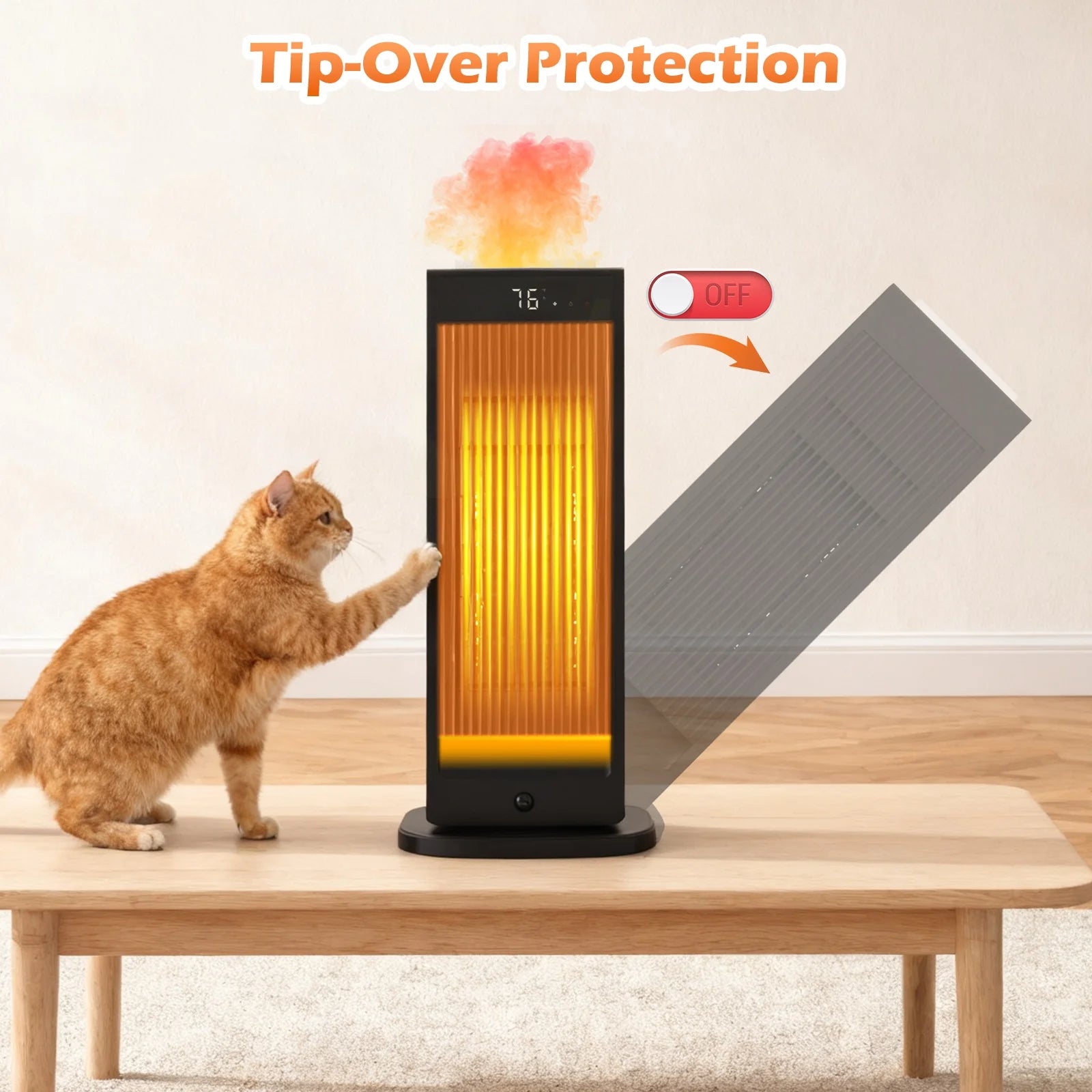 HomoriHome™ Electric Space Heater – Fast Heat Output & 3D Fireplace Glow